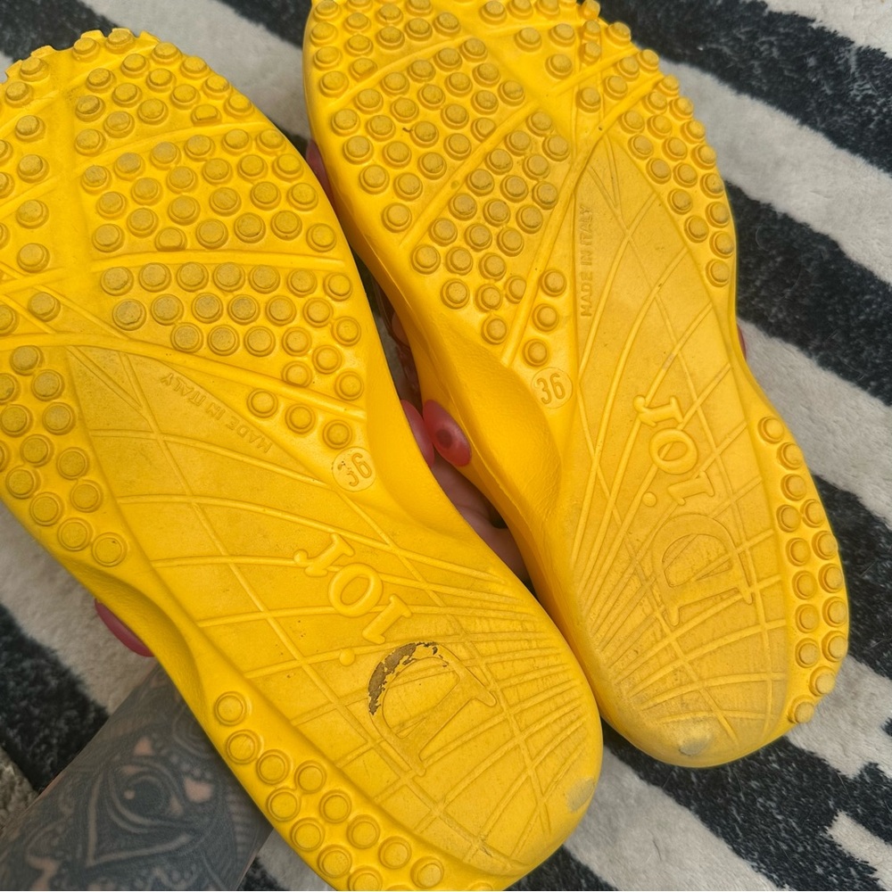 Dior Yellow and Orange Slide Sandals - Picture 6 of 11